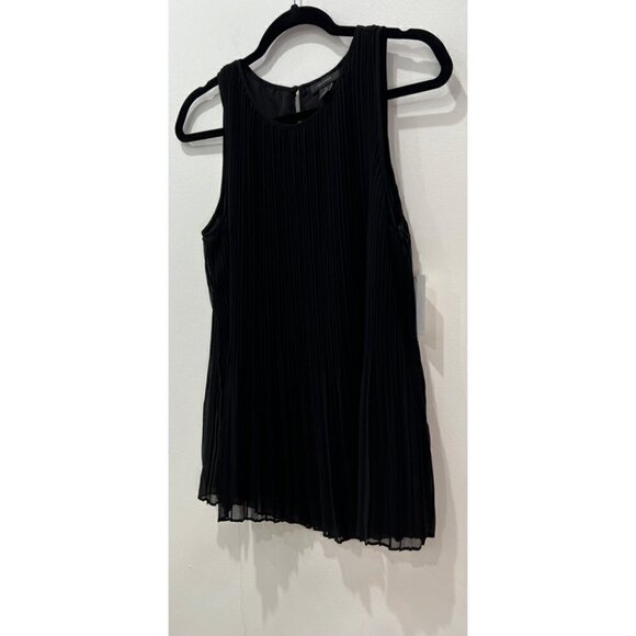 NWT Halogen Size XS Sleeveless Pleated Georgette Top Black MSRP $59 - Picture 6 of 10